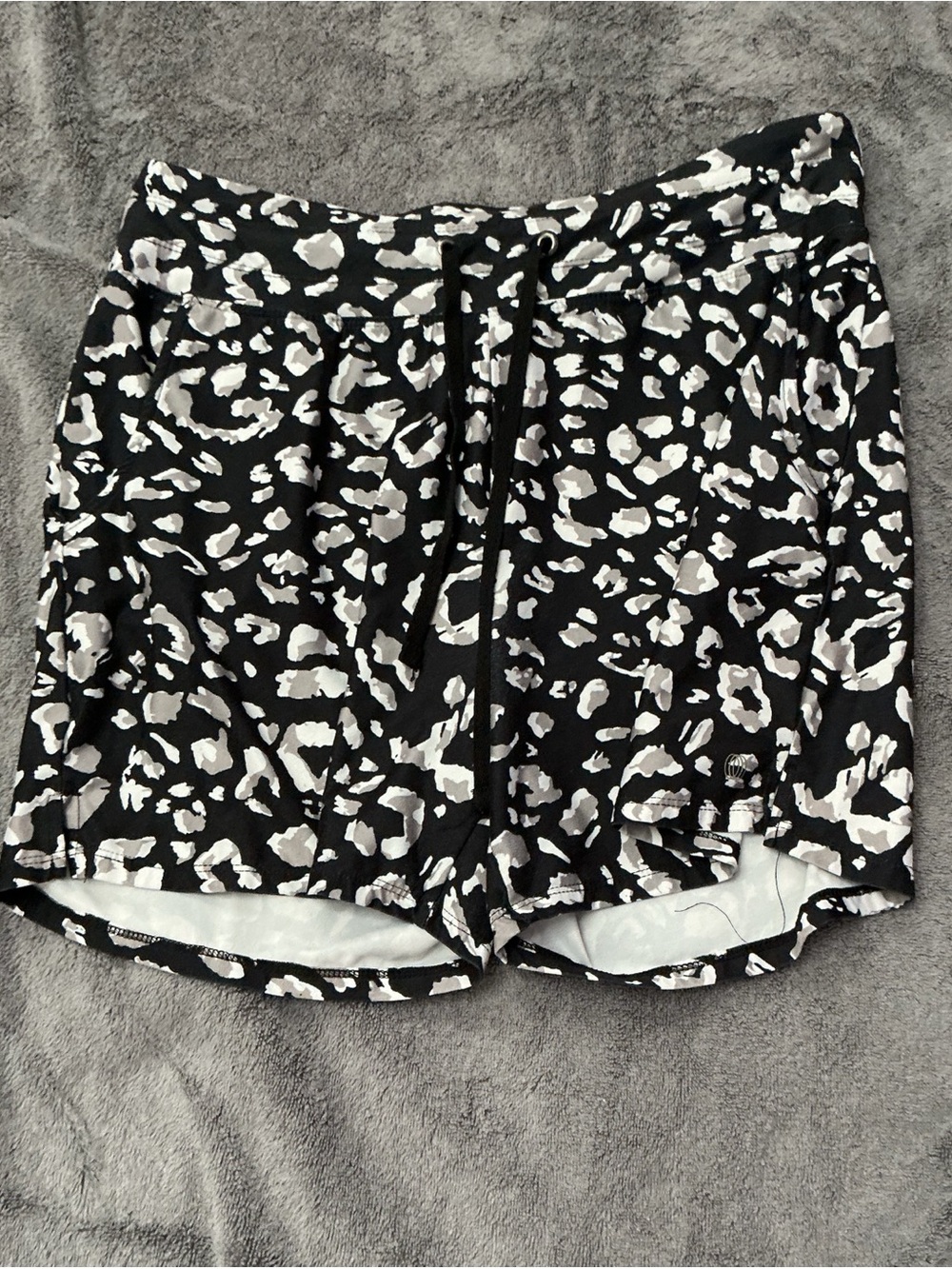 Balance Collection Black and White Animal Print Athletic Shorts